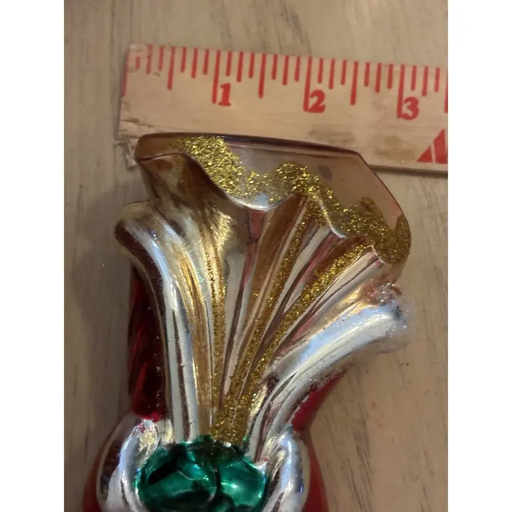 Santa's Best Mercury Glass Santa Ornament Vintage Christmas Xmas